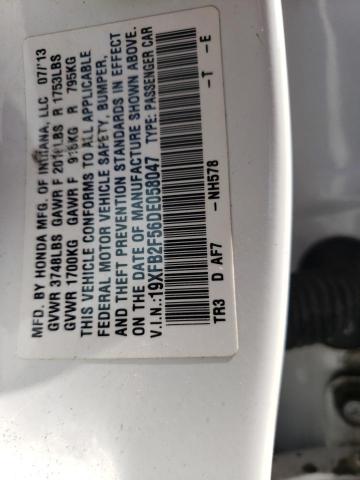 Photo 10 from auction – 2013 HONDA CIVIC LX with VIN 19XFB2F56DE058047