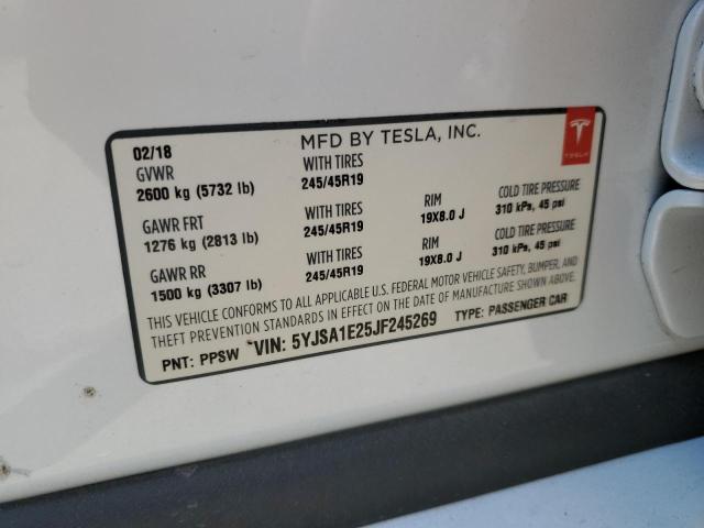 Photo 10 from auction – 2018 TESLA MODEL S with VIN 5YJSA1E25JF245269
