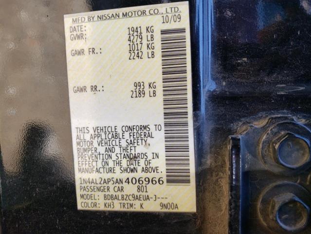 Photo 10 from auction – 2010 NISSAN ALTIMA BAS with VIN 1N4AL2AP5AN406966