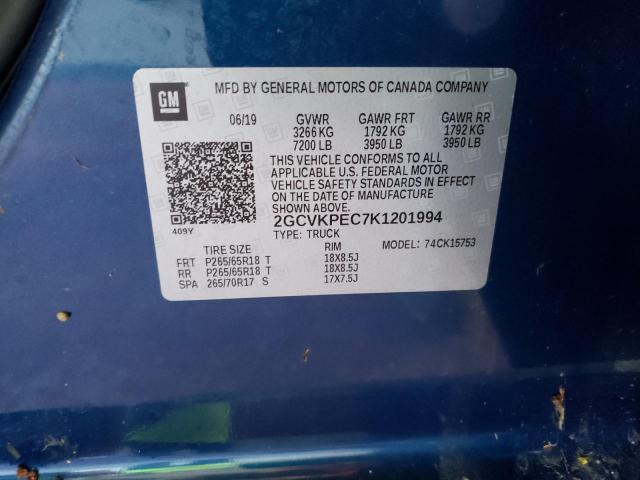 Photo 10 from auction – 2019 CHEVROLET SILVERADO with VIN 2GCVKPEC7K1201994