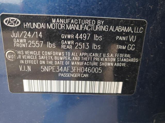 Photo 10 from auction – 2015 HYUNDAI SONATA SPO with VIN 5NPE34AF3FH046005