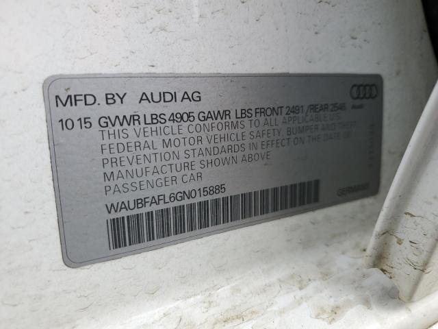 Photo 10 from auction – 2016 AUDI A4 PREMIUM with VIN WAUBFAFL6GN015885