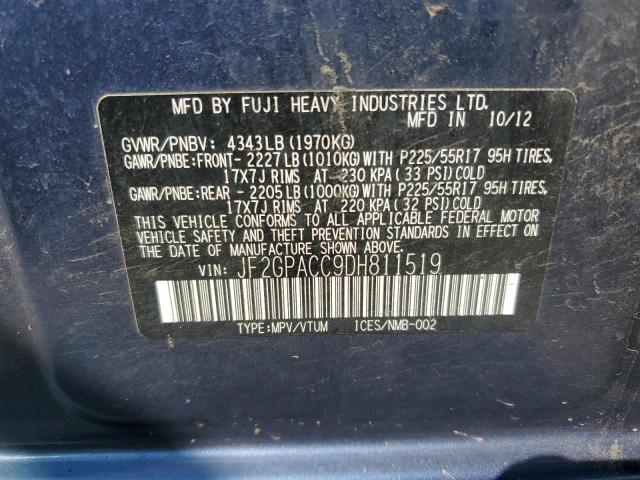 Photo 10 from auction – 2013 SUBARU XV CROSSTR with VIN JF2GPACC9DH811519