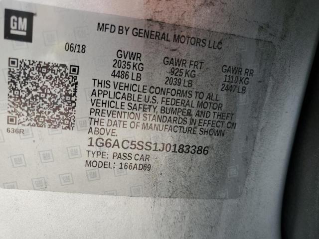 Photo 10 from auction – 2018 CADILLAC ATS PREMIU with VIN 1G6AC5SS1J0183386