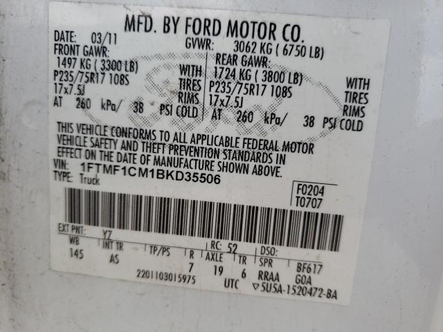 Photo 10 from auction – 2011 FORD F150 with VIN 1FTMF1CM1BKD35506