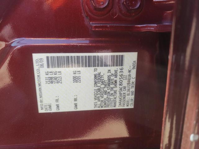 Photo 10 from auction – 2010 NISSAN MAXIMA S with VIN 1N4AA5AP3AC805636