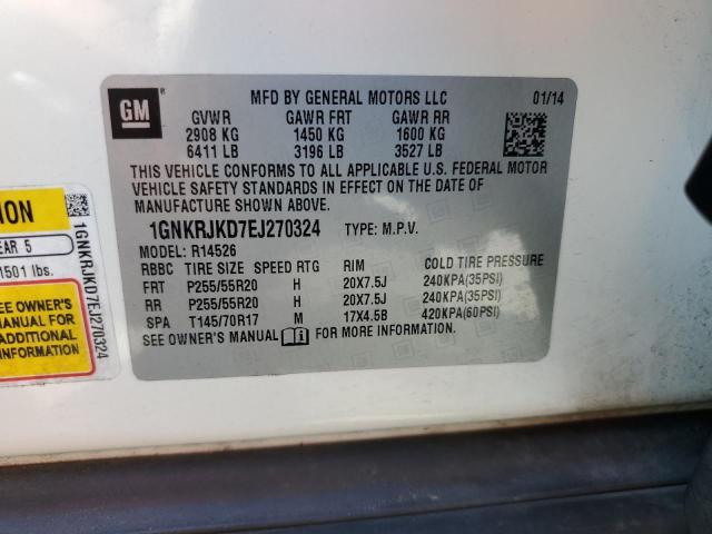 Photo 10 from auction – 2014 CHEVROLET TRAVERSE L with VIN 1GNKRJKD7EJ270324