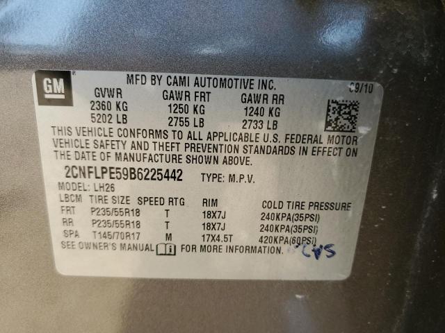 Photo 10 from auction – 2011 CHEVROLET EQUINOX LT with VIN 2CNFLPE59B6225442