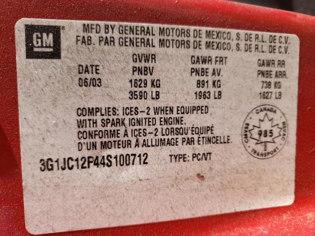 Photo 10 from auction – 2004 CHEVROLET CAVALIER with VIN 3G1JC12F44S100712