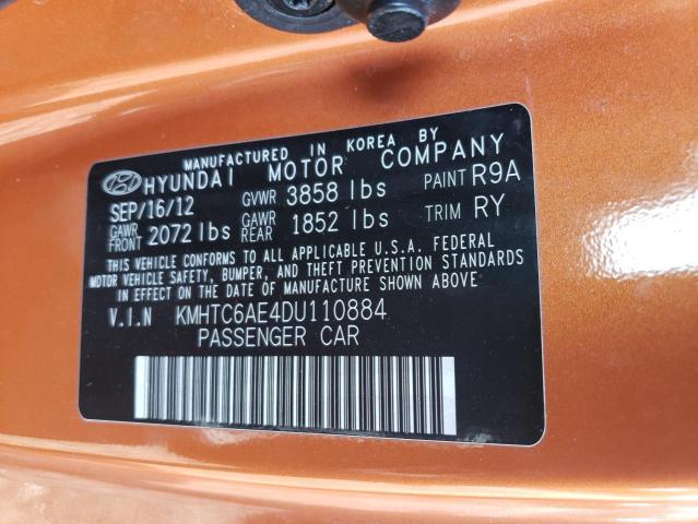 Photo 10 from auction – 2013 HYUNDAI VELOSTER T with VIN KMHTC6AE4DU110884
