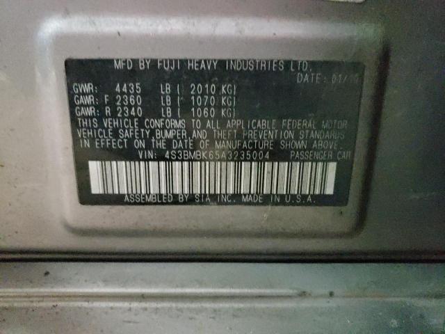 Zdjęcie 10 z aukcji – 2010 SUBARU LEGACY 2.5 z VIN 4S3BMBK65A3235004