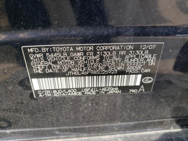 Photo 10 from auction – 2008 LEXUS LS 460L with VIN JTHGL46F985025923