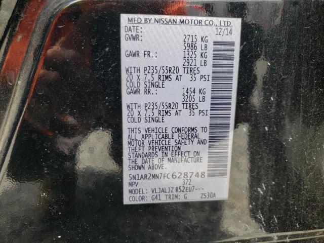 Foto 10 de la subasta – 2015 NISSAN PATHFINDER con VIN 5N1AR2MN7FC628748