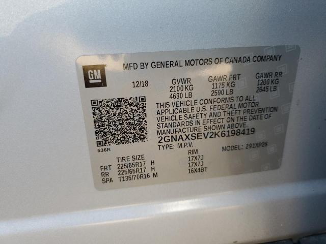 Photo 10 from auction – 2019 CHEVROLET EQUINOX LS with VIN 2GNAXSEV2K6198419
