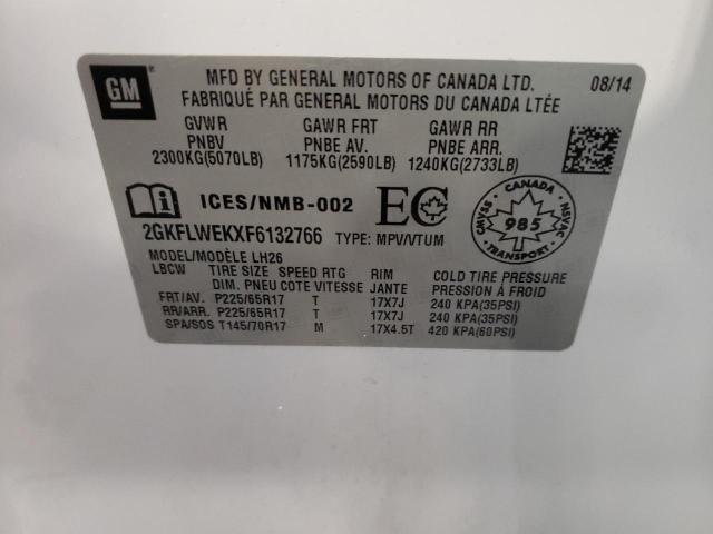 Photo 10 from auction – 2015 GMC TERRAIN SL with VIN 2GKFLWEKXF6132766