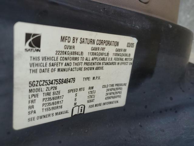 Photo 10 from auction – 2005 SATURN VUE with VIN 5GZCZ53475S848479