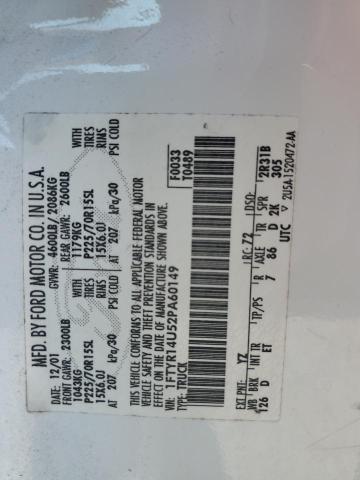 Photo 10 from auction – 2002 FORD RANGER SUP with VIN 1FTYR14U52PA60149