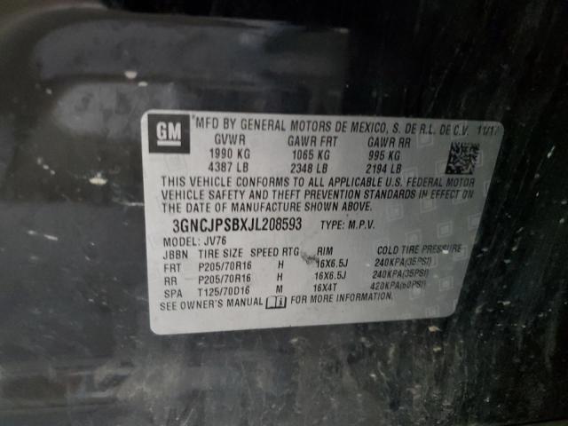 Photo 10 from auction – 2018 CHEVROLET TRAX 1LT with VIN 3GNCJPSBXJL208593