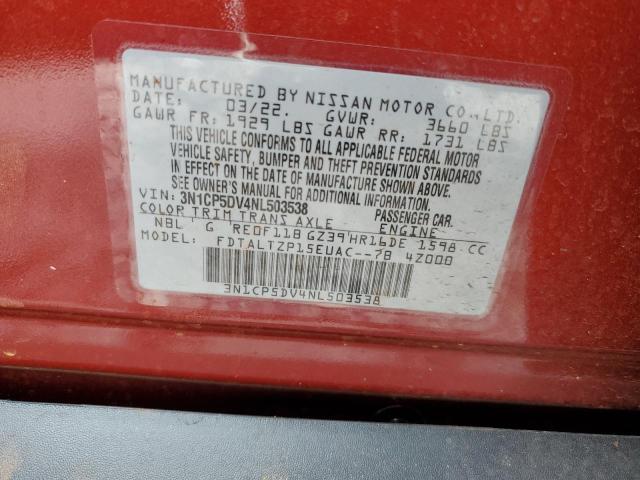 Photo 10 from auction – 2022 NISSAN KICKS SR with VIN 3N1CP5DV4NL503538