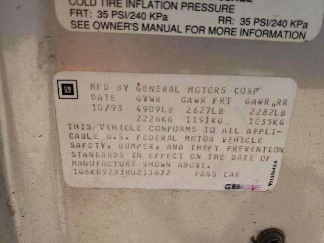 Photo 10 from auction – 1994 CADILLAC DEVILLE with VIN 1G6KD52B3RU213672