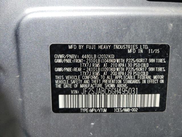 Photo 10 from auction – 2016 SUBARU FORESTER 2 with VIN JF2SJABC6GH495031