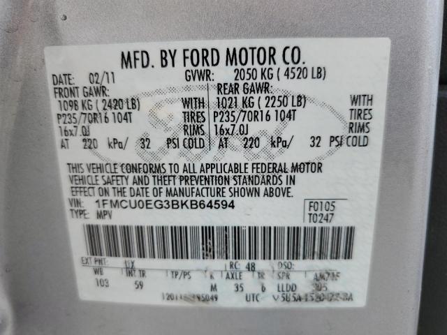 Photo 10 from auction – 2011 FORD ESCAPE LIM with VIN 1FMCU0EG3BKB64594