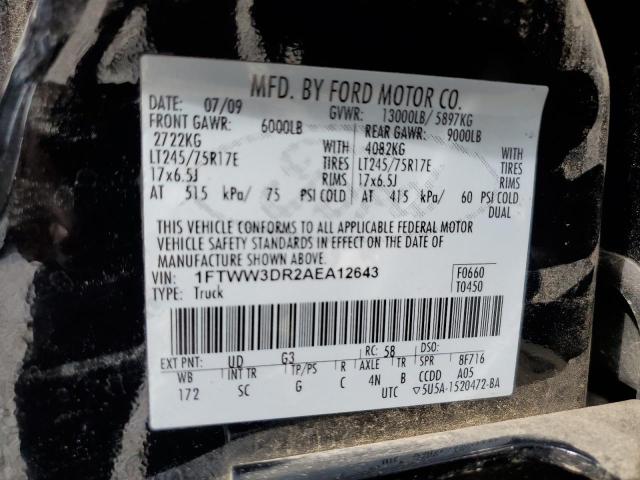 Photo 10 from auction – 2010 FORD F350 SUPER with VIN 1FTWW3DR2AEA12643