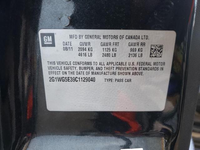 Photo 10 from auction – 2012 CHEVROLET IMPALA LT with VIN 2G1WG5E39C1129040