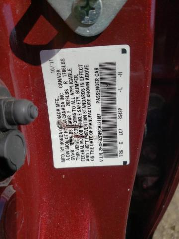 Photo 10 from auction – 2012 HONDA CIVIC with VIN 2HGFB2F89CH531387