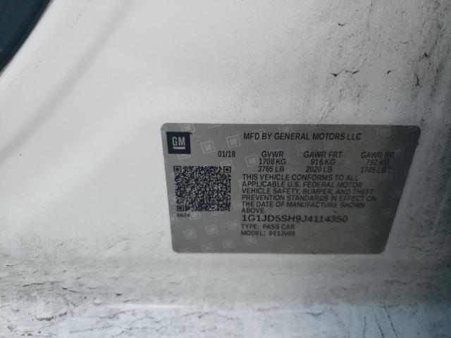 Photo 10 from auction – 2018 CHEVROLET SONIC LT with VIN 1G1JD5SH9J4114350