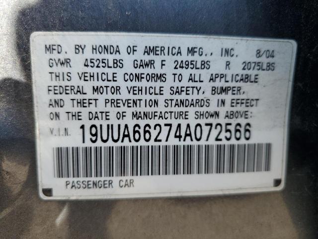 Photo 10 from auction – 2004 ACURA TL with VIN 19UUA66274A072566