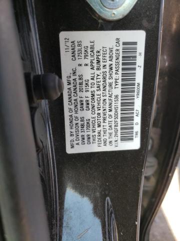Photo 10 from auction – 2013 HONDA CIVIC LX with VIN 2HGFB2F50DH511536