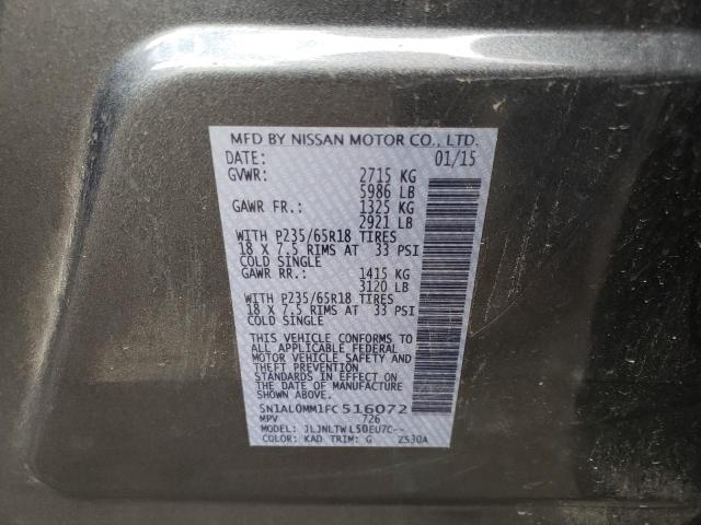 Photo 10 from auction – 2015 INFINITI QX60 with VIN 5N1AL0MM1FC516072