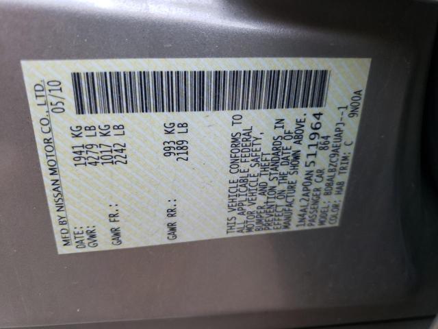 Photo 10 from auction – 2010 NISSAN ALTIMA BAS with VIN 1N4AL2AP0AN511964