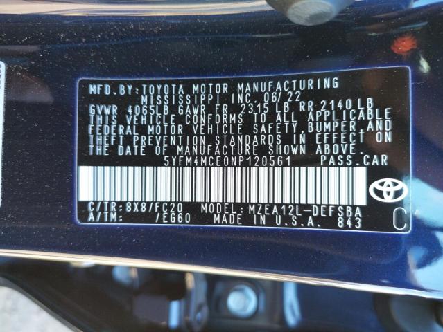 Photo 10 from auction – 2022 TOYOTA COROLLA SE with VIN 5YFM4MCE0NP120561