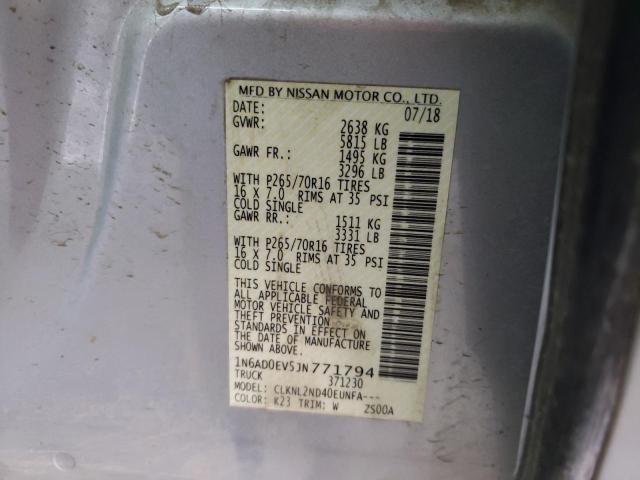 Photo 10 from auction – 2018 NISSAN FRONTIER S with VIN 1N6AD0EV5JN771794