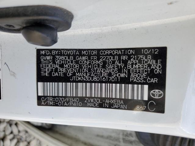 Photo 10 from auction – 2013 TOYOTA PRIUS with VIN JTDKN3DU8D1617011