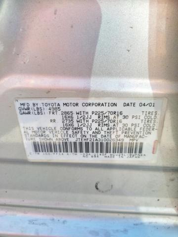 Photo 10 from auction – 2001 TOYOTA HIGHLANDER with VIN JTEHF21A310026349