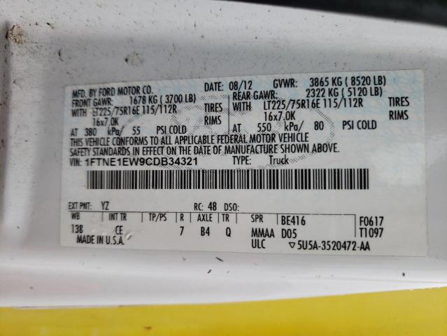 Photo 10 from auction – 2012 FORD ECONOLINE with VIN 1FTNE1EW9CDB34321