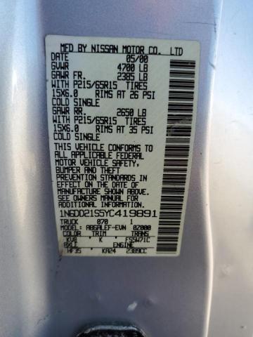 Photo 10 from auction – 2000 NISSAN FRONTIER X with VIN 1N6DD21S5YC419891