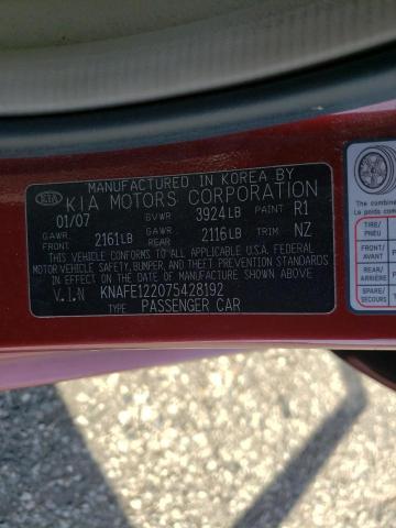 Photo 10 from auction – 2007 KIA SPECTRA EX with VIN KNAFE122075428192