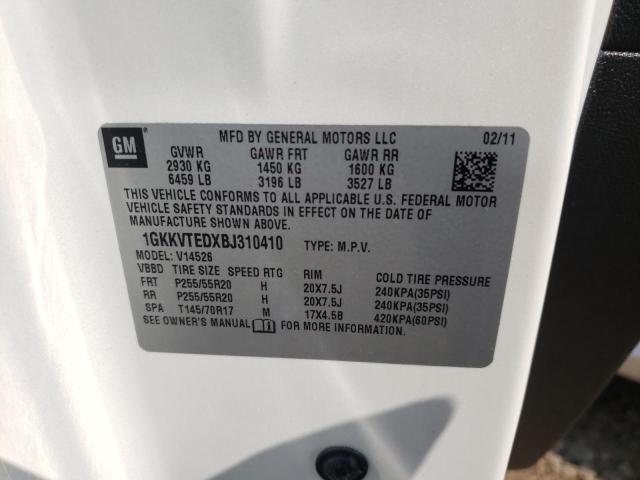 Photo 10 from auction – 2011 GMC ACADIA DEN with VIN 1GKKVTEDXBJ310410