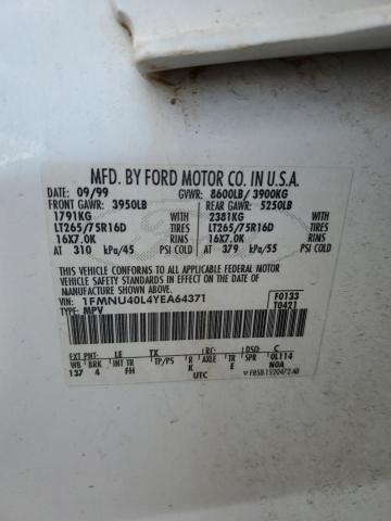 Photo 10 from auction – 2000 FORD EXCURSION with VIN 1FMNU40L4YEA64371