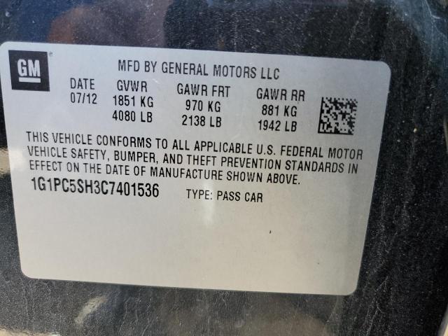 Photo 10 from auction – 2012 CHEVROLET CRUZE LS with VIN 1G1PC5SH3C7401536