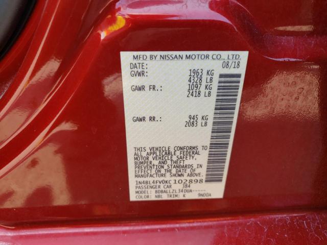 Photo 10 from auction – 2019 NISSAN ALTIMA PLA with VIN 1N4BL4FV0KC102898