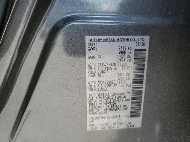 Photo 10 from auction – 2017 NISSAN PATHFINDER with VIN 5N1DR2MN4HC609445