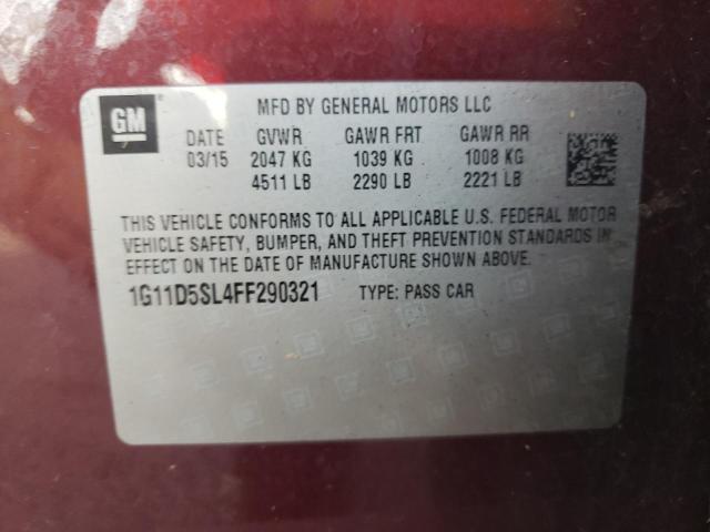 Photo 10 from auction – 2015 CHEVROLET MALIBU 2LT with VIN 1G11D5SL4FF290321