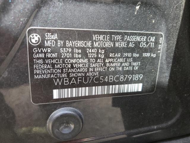 Photo 10 from auction – 2011 BMW 535 XI with VIN WBAFU7C54BC879189