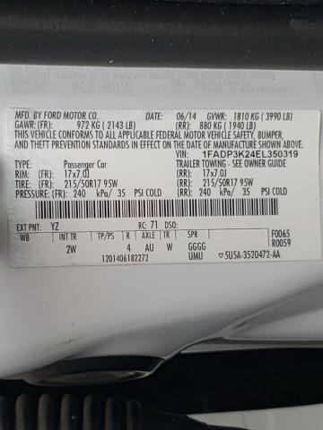Photo 10 from auction – 2014 FORD FOCUS SE with VIN 1FADP3K24EL350319