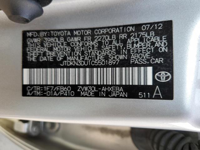 Photo 10 from auction – 2012 TOYOTA PRIUS with VIN JTDKN3DU1C5501897